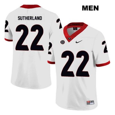 Men's Georgia Bulldogs NCAA #22 Jes Sutherland Nike Stitched White Legend Authentic College Football Jersey LCI2054DB